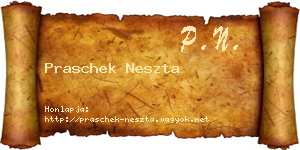 Praschek Neszta névjegykártya